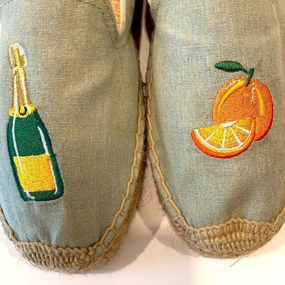 Soludos Blue Wine Orange Embroidered Espadrilles 6.5 - Picture 3 of 10